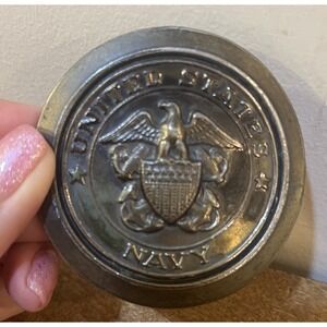 VTG 1977 United States Navy Belt Buckle Limited Edition #542 Indiana Metal USA